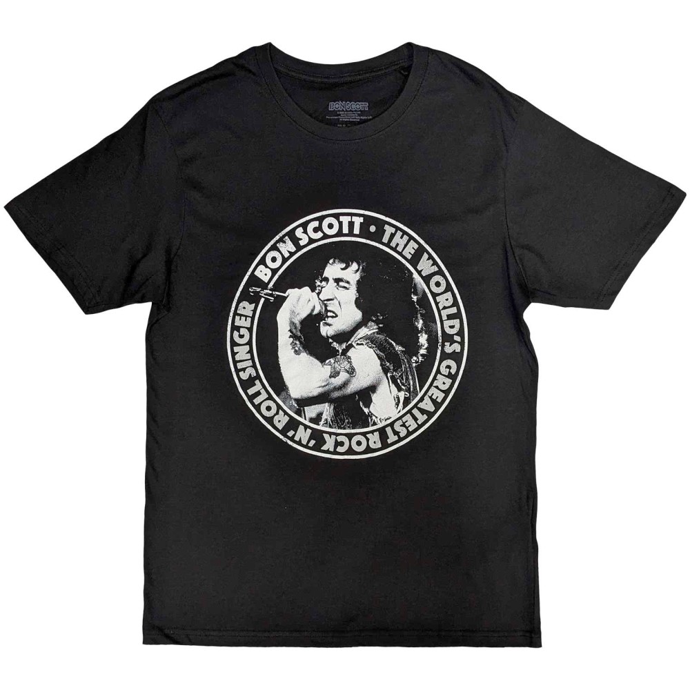 Bon Scott - TWGRRS Circle Heren Tshirt - Zwart